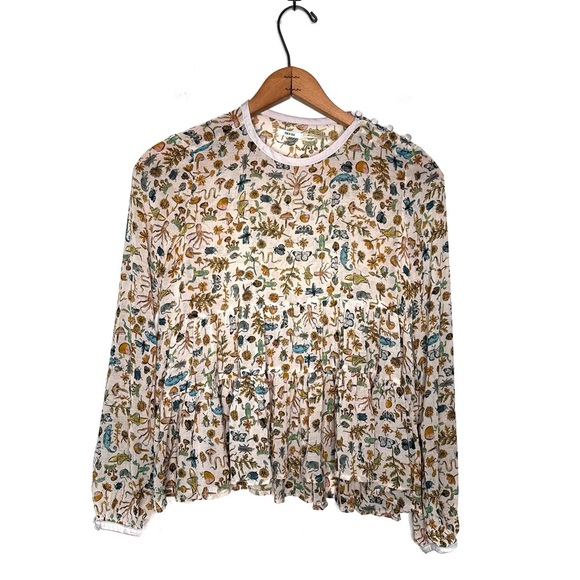 Kimchi Blue | Animals, Mushrooms and Plant Babydoll Top Size XS - Picture 1 of 10